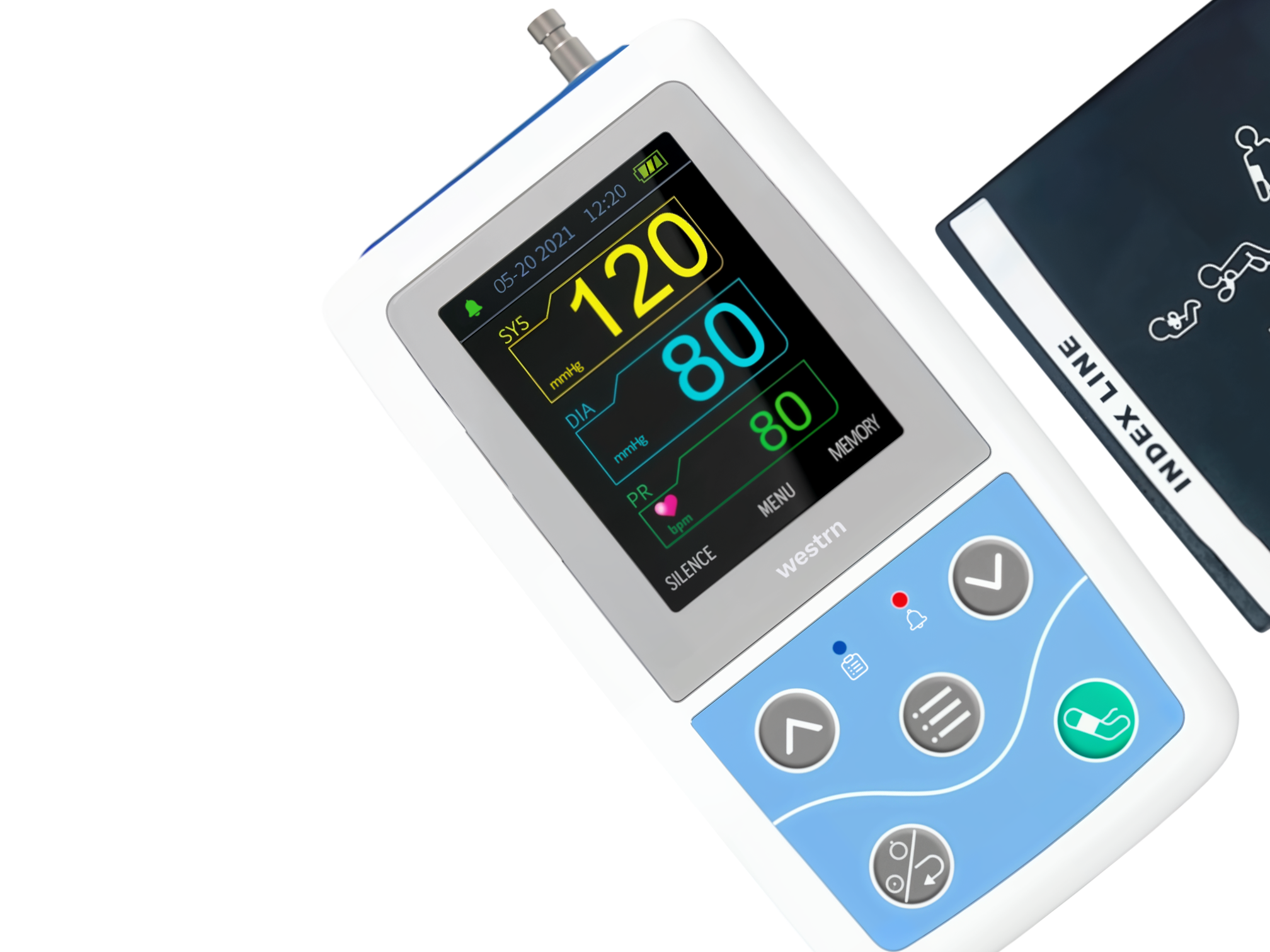Dual monitoring modes offer both real-time and 24-hour ambulatory NIBP tracking.